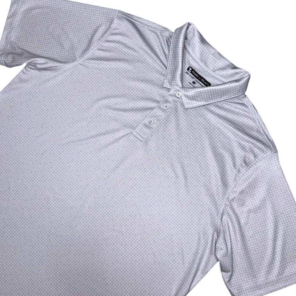 Pebble Beach Polo Shirt Mens‎ XXL Gray Dry-Luxe Performance Short Sleeve Golf